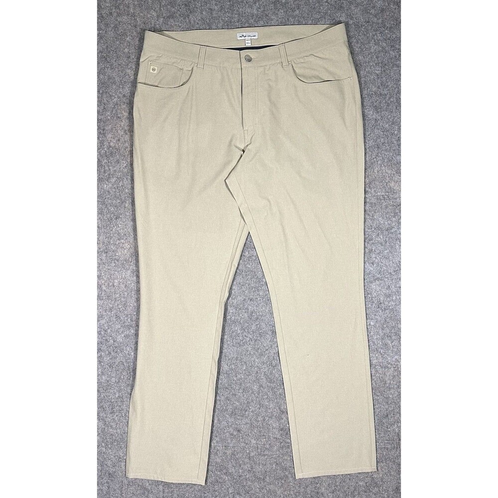 Peter Millar Jackson Performance Five-Pocket Pants Men’s 36x32 Golf Tan READ